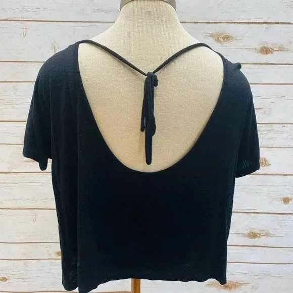 BETHANY MOTA Women Short Sleep Pull Over Scoop Neck "FRIDAY" Black Top Sz Medium - Picture 7 of 11
